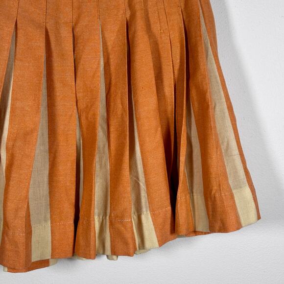 Vintage 1960s Wool Pleated Mini Skirt Century of Boston Salmon Pink Beige - Picture 10 of 16
